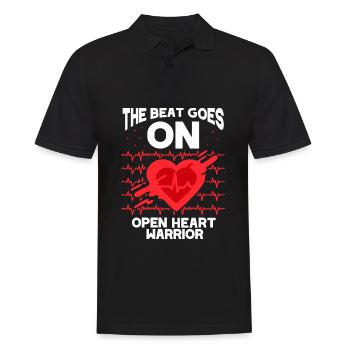 The beat goes on open heart surgery Warrior Heart - Men's Polo Shirt - black - Front - Kai (181cm)