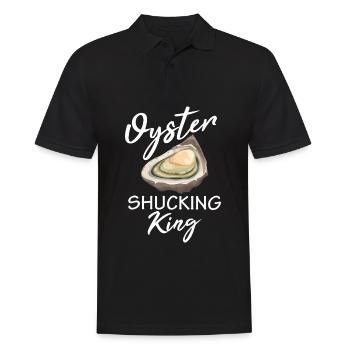 Oyster shucking King Auster Austern Muschel Meer - Männer Poloshirt - Schwarz - Vorne - Kai (181cm)