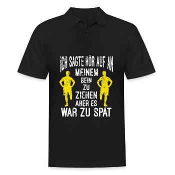 Bein amputiert Prothese Behinderung Witzig Spruch - Männer Poloshirt - Schwarz - Vorne - Kai (181cm)