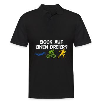 Fancy a threesome? Triathlon triathlete sport - Men's Polo Shirt - black - Front - Kai (181cm)
