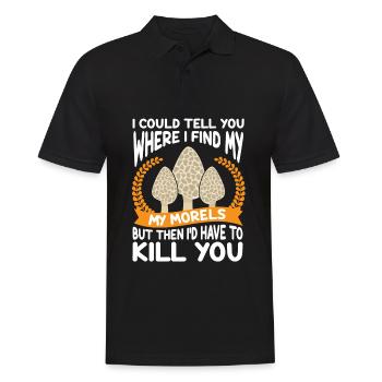 Morels Morels Morel Mushroom Pickers Mushrooms Mushroom - Men's Polo Shirt - black - Front - Kai (181cm)