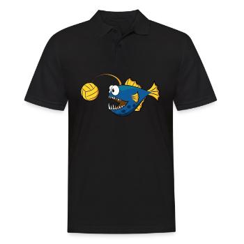 Anglerfisch Wasserball - Männer Poloshirt - Schwarz - Vorne - Kai (181cm)