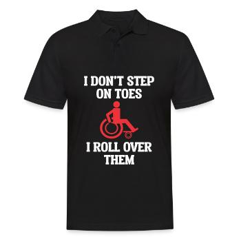 Rollstuhl Rollstuhlfahrer Handicap Rolli Humor - Männer Poloshirt - Schwarz - Vorne - Kai (181cm)