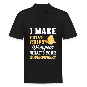 Potato Chips Chips Food Snack Candy Food - Men's Polo Shirt - black - Front - Kai (181cm)