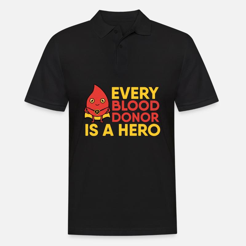 Blutspende Blutspender Blut Spender Spende spenden - Männer Poloshirt - Schwarz