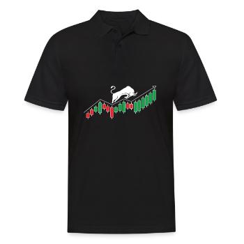Day Trading Trader Boursière actions Bitcoin Argent Stock - Polo Homme - noir - Devant - Kai (181cm)