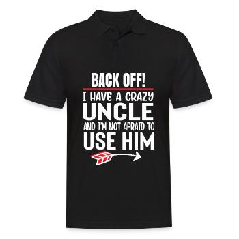 Verrückter Onkel Neffe Patenonkel Pate Spruch - Männer Poloshirt - Schwarz - Vorne - Kai (181cm)