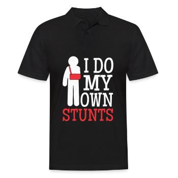 Gebrochener Arm Knochenbruch Arm Verletzung - Männer Poloshirt - Schwarz - Vorne - Kai (181cm)