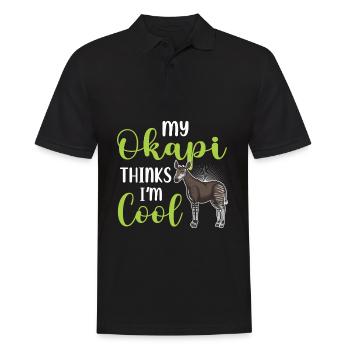 Okapi Giraffe Afrika Safari Zebra Wildnis Tiere - Männer Poloshirt - Schwarz - Vorne - Kai (181cm)