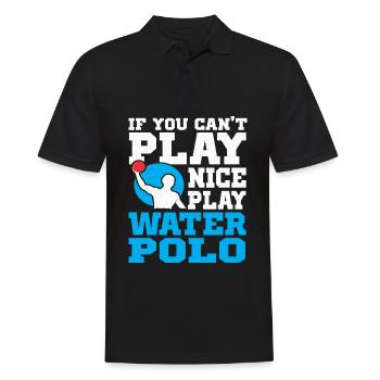 Waterpolo Schwimmen Wassersport Wasserball Trainer - Männer Poloshirt - Schwarz - Vorne - Kai (181cm)