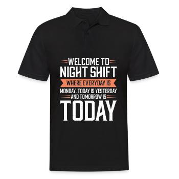 Night shift Work Shiftwork Shiftwork Workers - Men's Polo Shirt - black - Front - Kai (181cm)