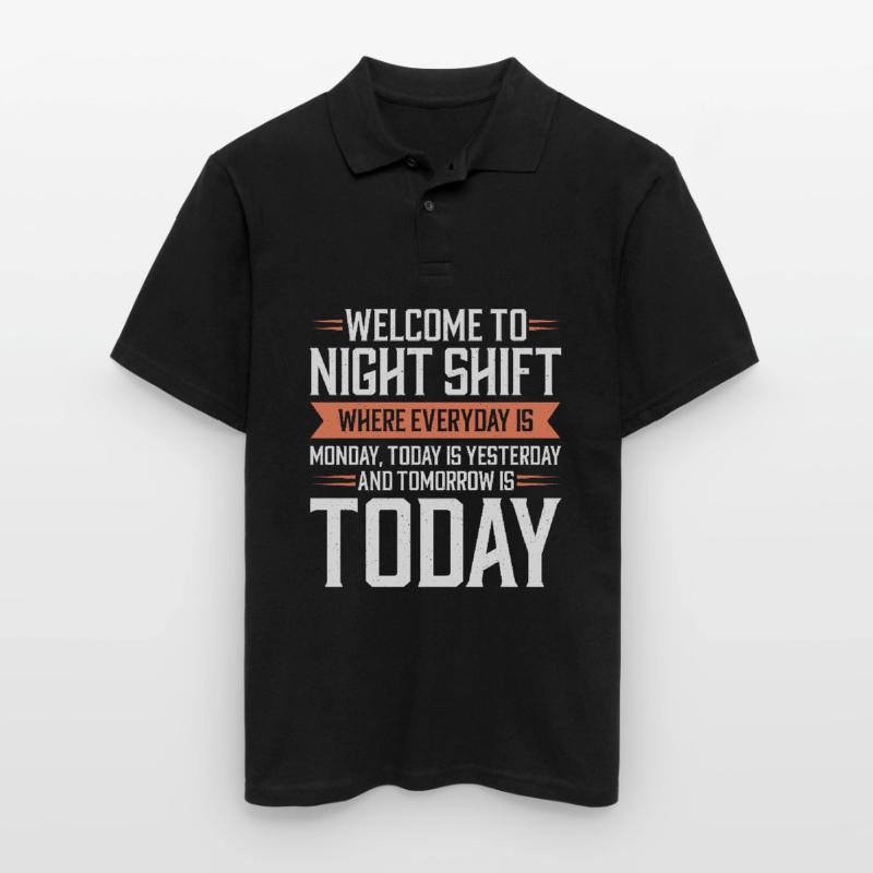 Night shift Work Shiftwork Shiftwork Workers Men's Polo Shirt