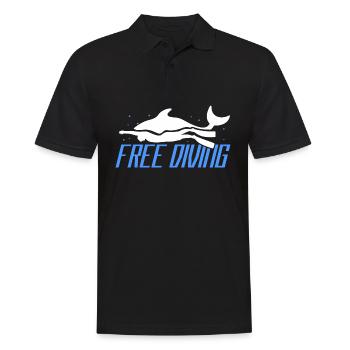 Free Diving Apnea Diver Scuba Snorkeling Deep Dive - Männer Poloshirt - Schwarz - Vorne - Kai (181cm)