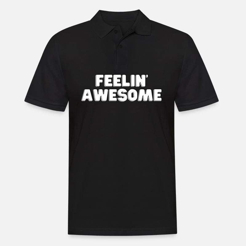 Feelin Awesome - Männer Poloshirt - Schwarz