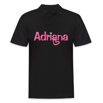 Adriana Name Ballonschrift - Männer Poloshirt - Schwarz - Vorne - Kai (181cm)
