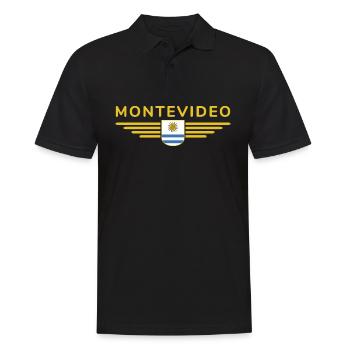 Montevideo Design – Für Fans & Reisende - Männer Poloshirt - Schwarz - Vorne - Kai (181cm)