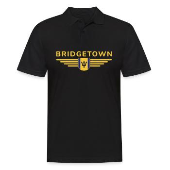 Bridgetown T-Shirt: Karibik-Vibes - Männer Poloshirt - Schwarz - Vorne - Kai (181cm)