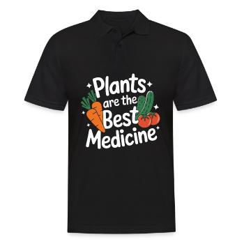 Vegetarian Vegan Veggie Vegetarian - Men's Polo Shirt - black - Front - Kai (181cm)