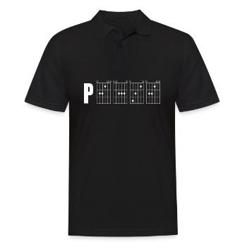 Peace Font for Guitar Chords Guitarist Shirt - Men's Polo Shirt - black - Front - Kai (181cm)