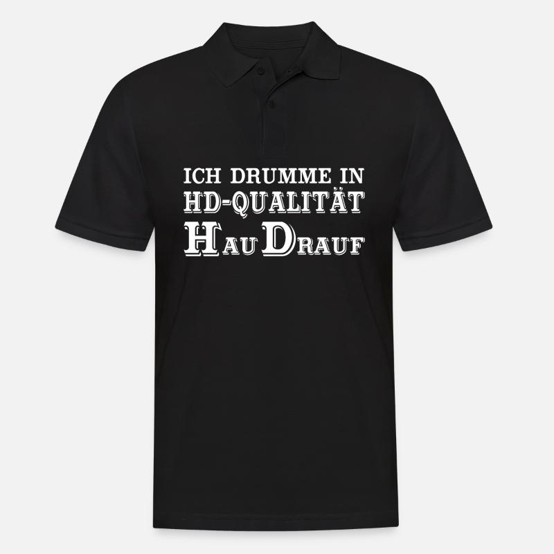 DRUMMER POWER - Männer Poloshirt - Schwarz