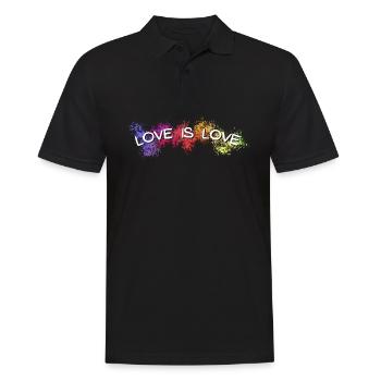 Love is love rainbow pattern für pride month 2022 - Männer Poloshirt - Schwarz - Vorne - Kai (181cm)