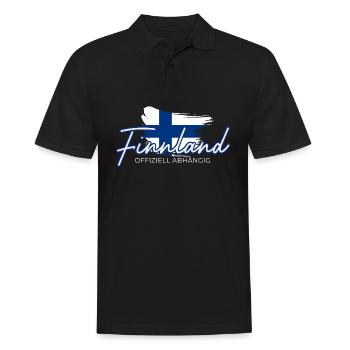 Finnland Offiziell Abhängig Flagge Urlaub Geschenk - Männer Poloshirt - Schwarz - Vorne - Kai (181cm)