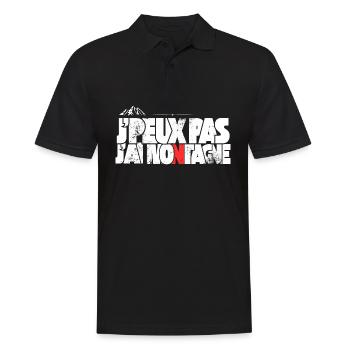 J'peux pas j'ai montagne - Polo Homme - noir - Devant - Kai (181cm)