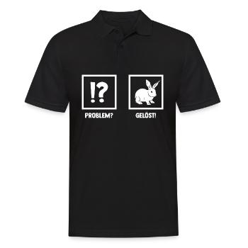 Kaninchen Hase - Männer Poloshirt - Schwarz - Vorne - Kai (181cm)