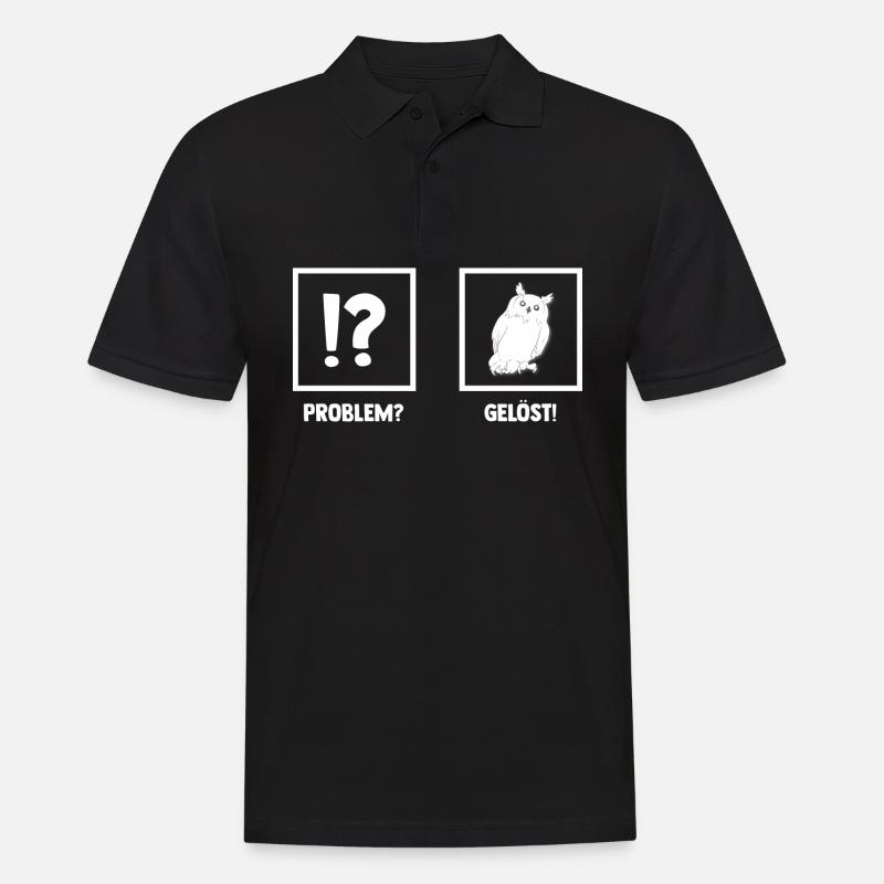 Eulen - Männer Poloshirt - Schwarz