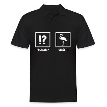 Problemlösung mit Flamingo - Männer Poloshirt - Schwarz - Vorne - Kai (181cm)