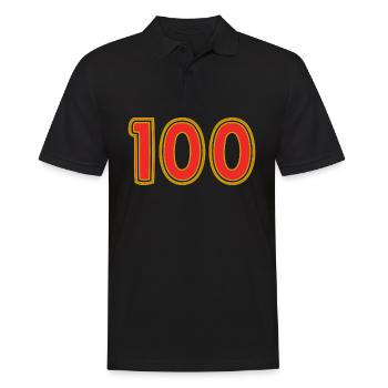 100. 100 JAHRE. 100-JÄHRIGES JUBILÄUM. 100. GEBURTSTAG - Männer Poloshirt - Schwarz - Vorne - Kai (181cm)