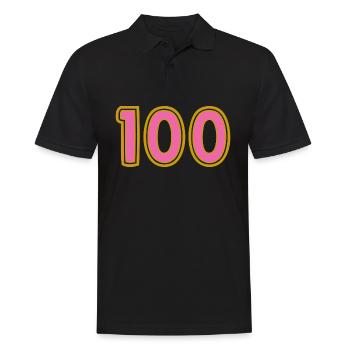 100. 100 JAHRE. 100-JÄHRIGES JUBILÄUM. 100. GEBURTSTAG - Männer Poloshirt - Schwarz - Vorne - Kai (181cm)