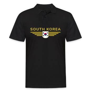 J’aime la Corée du Sud Design T-shirt Outfit - Polo Homme - noir - Devant - Kai (181cm)
