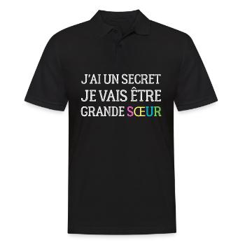I have a secret, I'm going to be a big sister - Men's Polo Shirt - black - Front - Kai (181cm)