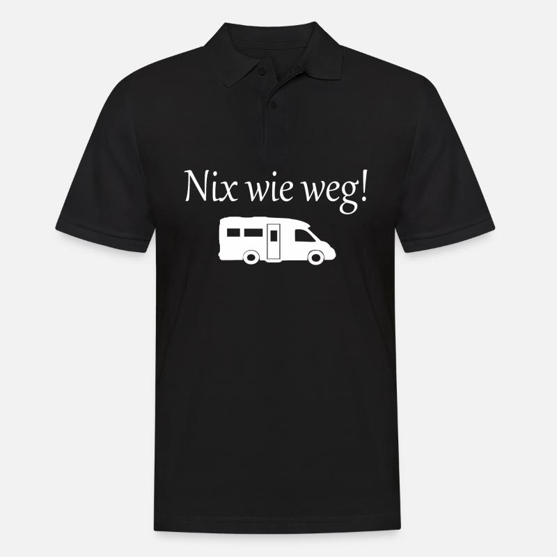 Camping - Männer Poloshirt - Schwarz