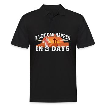 Beaucoup de choses peuvent se passer en 3 jours de croix du jour de Pâques - Polo Homme - noir - Devant - Kai (181cm)