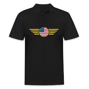 J’aime les États-Unis, T-shirt design de style élégance - Polo Homme - noir - Devant - Kai (181cm)
