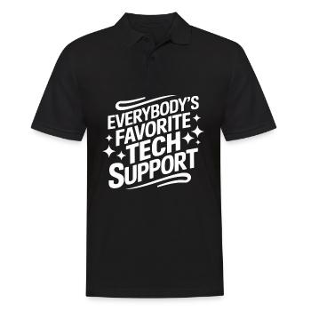 Technischer Support Computerfreak Nerd - Männer Poloshirt - Schwarz - Vorne - Kai (181cm)