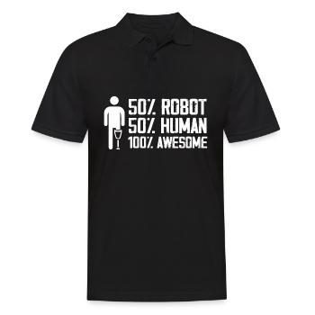 50 robot 50 human 100 awesome design - Men's Polo Shirt - black - Front - Kai (181cm)