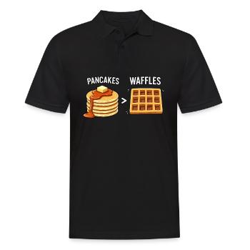 Pfannkuchen über Waffeln - Männer Poloshirt - Schwarz - Vorne - Kai (181cm)