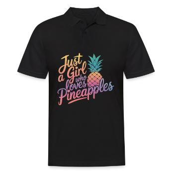 Ananas Fruit tropical hawaïen - Polo Homme - noir - Devant - Kai (181cm)