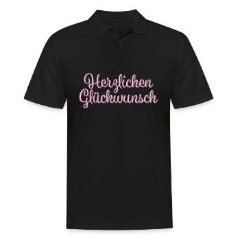 Herzlichen Glückwunsch Geschenkidee - Männer Poloshirt - Schwarz - Vorne - Kai (181cm)