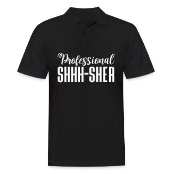 Professional shhh-sher - Männer Poloshirt - Schwarz - Vorne - Kai (181cm)