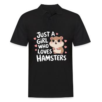 Hamster - Männer Poloshirt - Schwarz - Vorne - Kai (181cm)