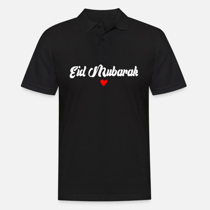 Islam Eid Mubarak - Männer Poloshirt - Schwarz