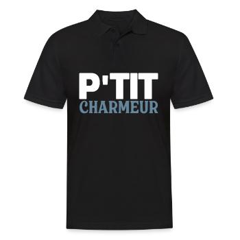 P'tit Charmeur - Bébé - Naissance - Enfant - Polo Homme - noir - Devant - Kai (181cm)