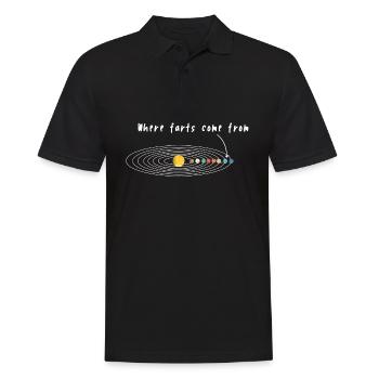 Planet Space Farts Fart Shirt cadeau drôle - Polo Homme - noir - Devant - Kai (181cm)