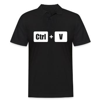 Ctrl C Ctrl V père fils parents enfants look partenaire - Polo Homme - noir - Devant - Kai (181cm)