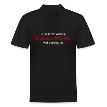 Du bist mir wichtig. Romantisches Design - Männer Poloshirt - Schwarz - Vorne - Kai (181cm)