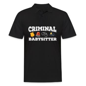 criminal babysitter Design for a police family - Männer Poloshirt - Schwarz - Vorne - Kai (181cm)